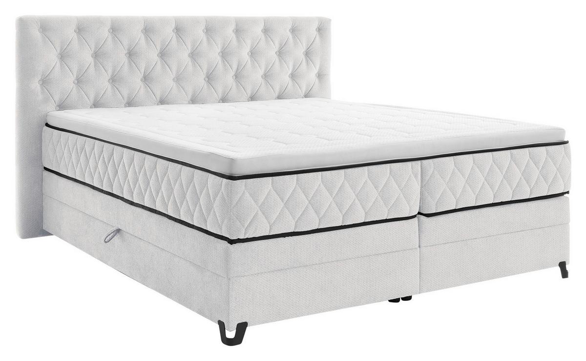 Boxspring Krevet Carmen - tirkizna/krem, Konvencionalno, drvni materijal/drvo (160/200cm) - Modern Living