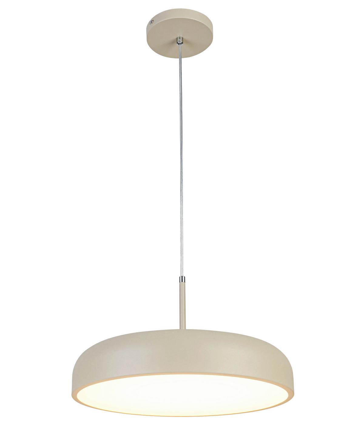 LED-Hängeleuchte Mike Weiß/Chrom/Sand max. 36 Watt - Sandfarben/Transparent, MODERN, Kunststoff/Metall (40/130cm) - Mömax