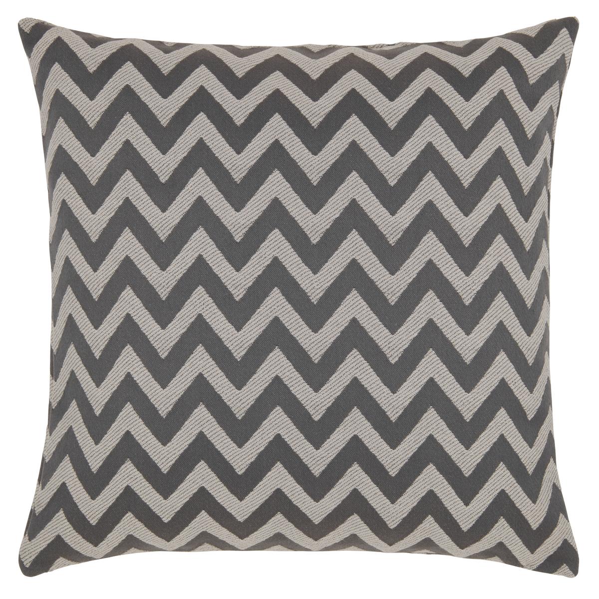 Kissenhülle Zickzack in Grau ca. 48x48cm - Grau, Basics, Textil (48/48cm) - Premium Living