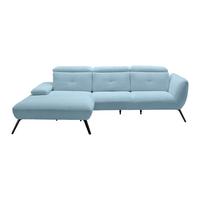 Wohnlandschaft Seattle Blaugrau - Blaugrau/Schwarz, MODERN, Holzwerkstoff/Textil (196/301cm) - Premium Living