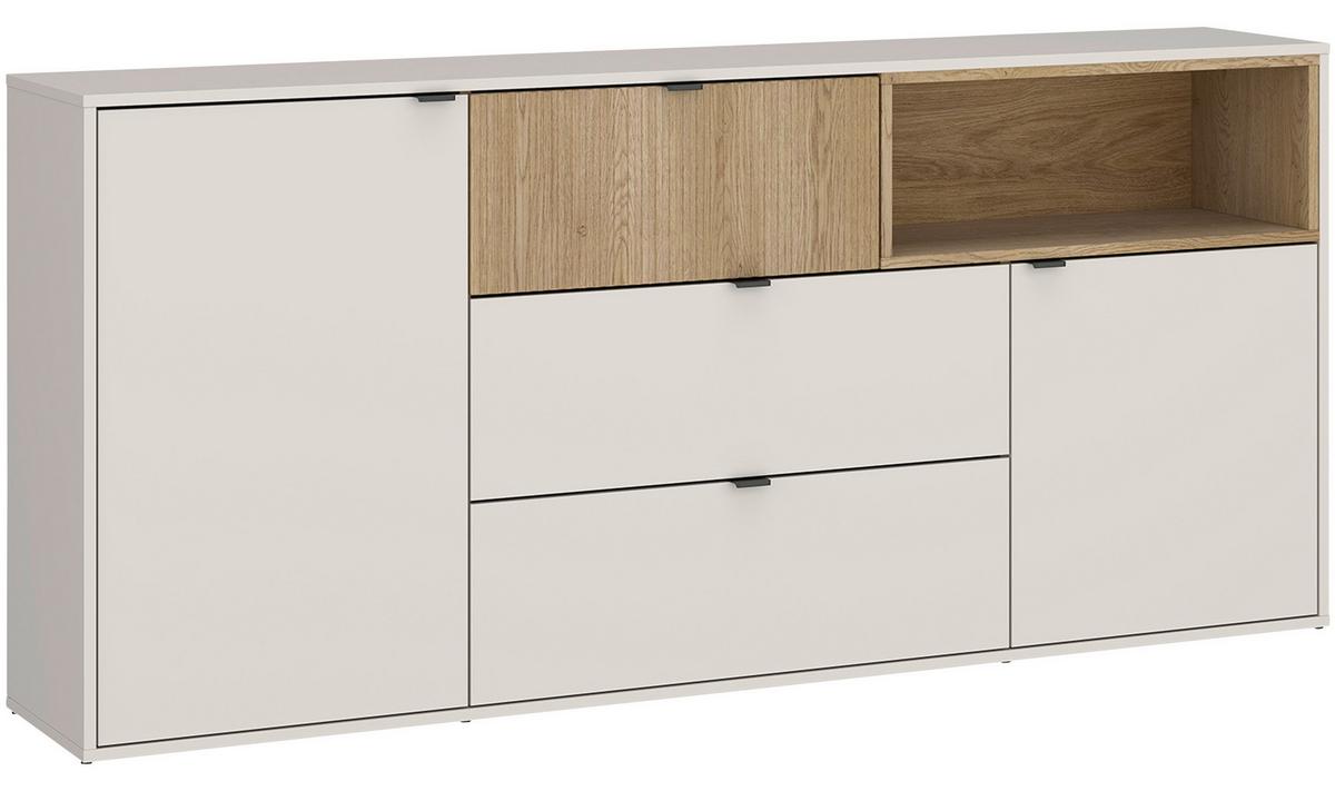 Komoda Samm - boje hrasta/bež, Trend, drvni materijal/metal (183,6/86,5/40cm) - Modern Living