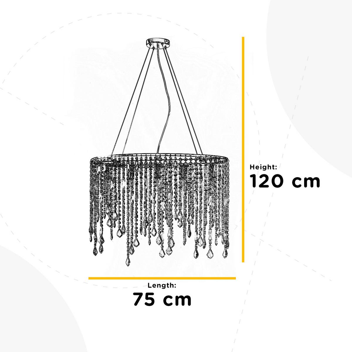 Csillár 4762/s - krómszínű, Konventionell, üveg/fém (75/40/120cm)