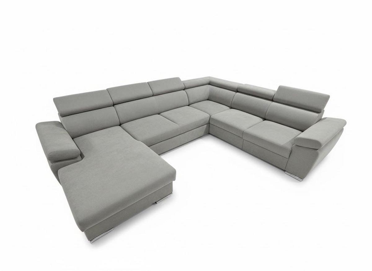 Ülőgarnitúra Palermo - szürke, Modern, textil/fa (271/338/170cm)