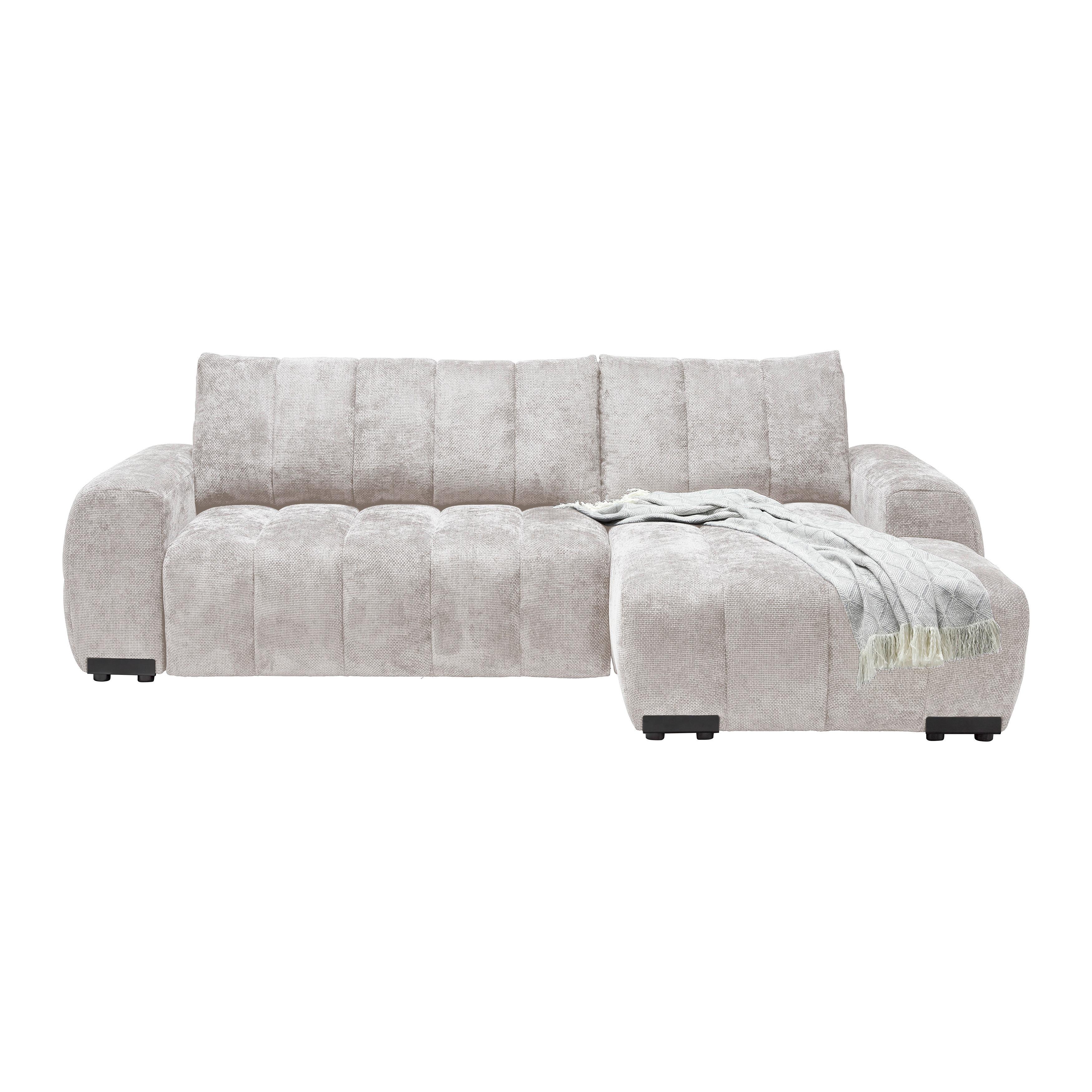 Wohnlandschaft Bolonia Beige - Schwarz Hochglanz/Creme, MODERN, Textil/Metall (273/166cm) - Mömax