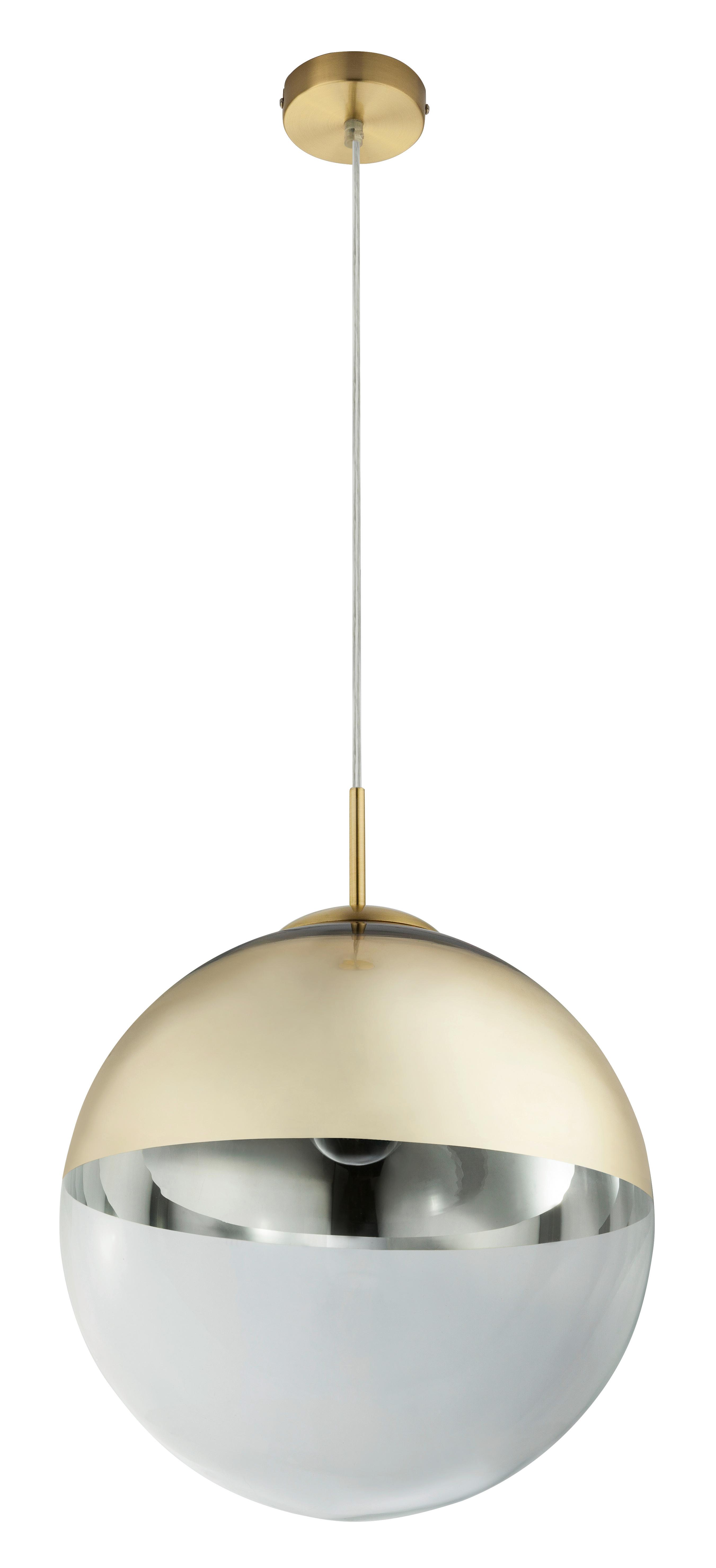 Hängeleuchte Varus in Goldfarben max. 40 Watt - Transparent/Goldfarben, Design, Glas/Metall (33/120cm) - Globo
