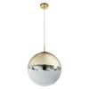 Hängeleuchte Varus in Goldfarben max. 40 Watt - Transparent/Goldfarben, Design, Glas/Metall (33/120cm) - Globo