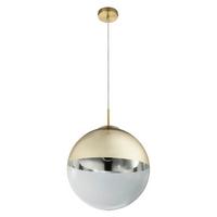 Hängeleuchte Varus in Goldfarben max. 40 Watt - Transparent/Goldfarben, Design, Glas/Metall (33/120cm) - Globo