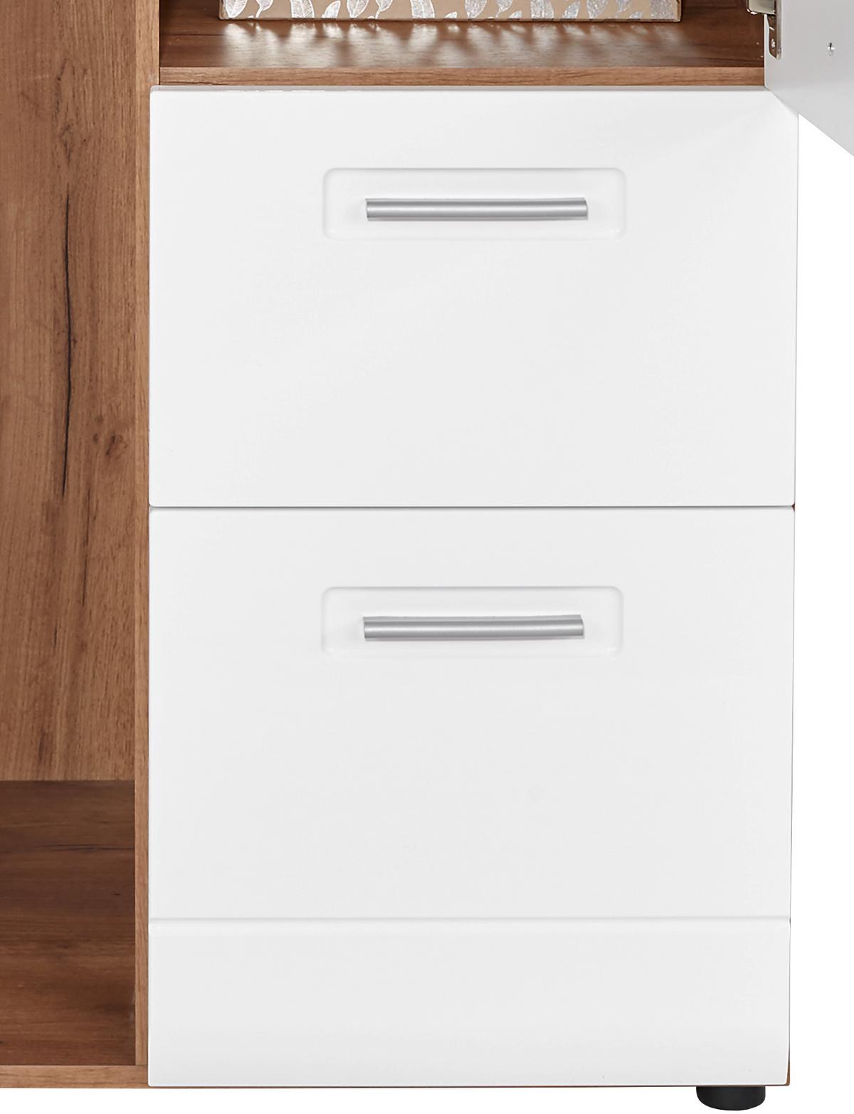 Dulap de haine Avensis New - alb/culoare lemn stejar, Konventionell, material pe bază de lemn (90/205,7/60cm) - Premium Living