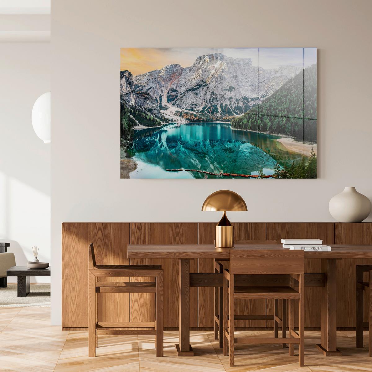 Glasbild Multicolor ca. 120x80cm - Multicolor, Basics, Glas/Papier (120/80cm)