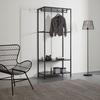 KLÄDSTÄLLNING STILOS -EXKLUSIV- - svart, Modern, metall/trämaterial (80/185/44cm) - Mömax