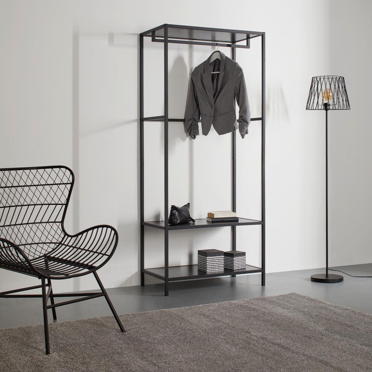 Stalak Za Odjeću Stilos - crna, Moderno, drvni materijal/metal (80/185/44cm) - Modern Living