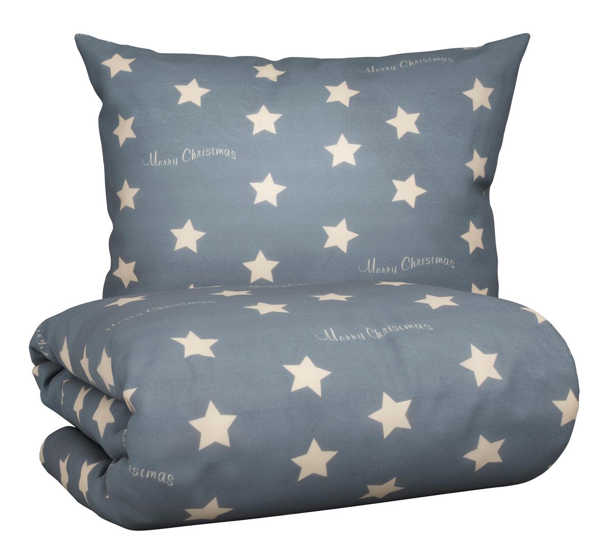 Bettwäsche Stars in Grau ca. 160x210cm - Grau, Konventionell, Textil (160/210cm) - Modern Living