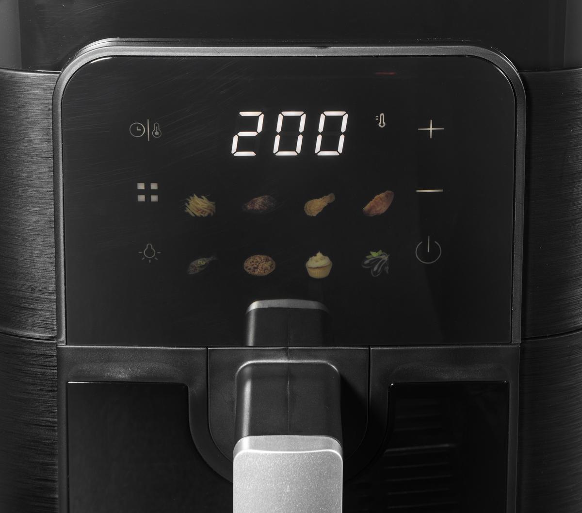 Heißluftfritteuse Schwarz max. 1500 Watt - Schwarz, Trend, Glas/Kunststoff (22,7/45/28,3cm)