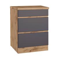 Küchenunterschrank Turin ca. 60x86 cm cm Grau/Eiche - Eiche Wotan/Grau, Design, Holzwerkstoff (60/86/60cm) - Held