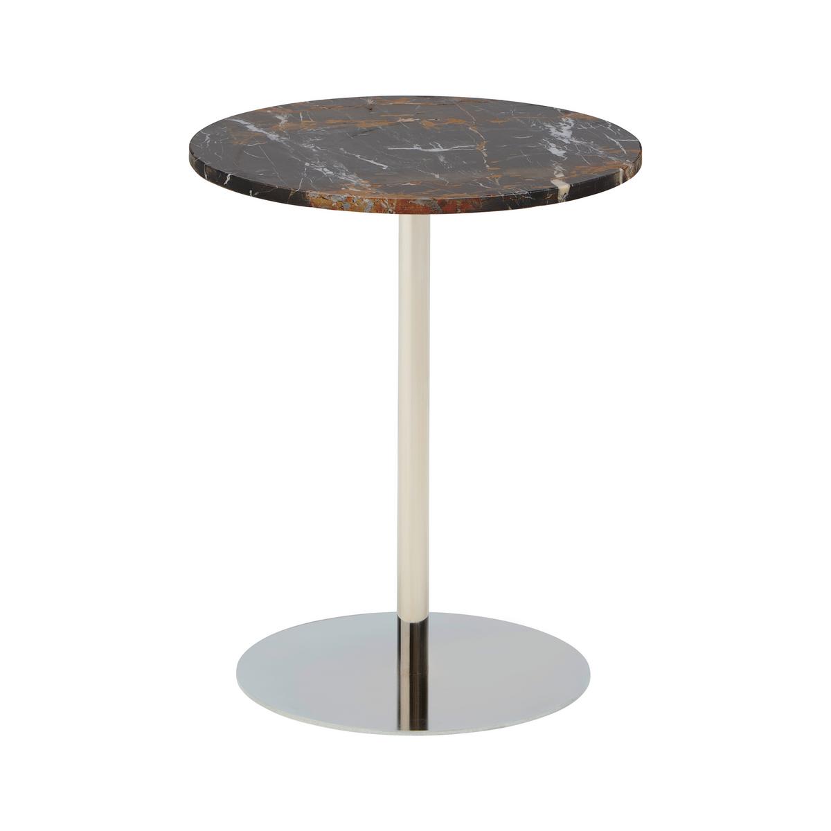 Beistelltisch Elian -Trend- - Chromfarben/Schwarzbraun, Modern, Stein/Metall (40/40/45cm) - Mömax