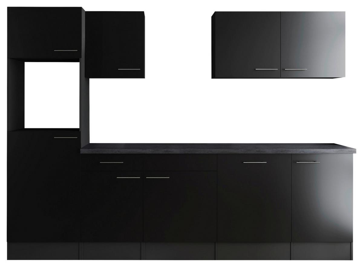 Kuhinjski Blok Brez Aparatov Oliver, 280cm - srebrne barve/črna, Design, kovina/leseni material (280cm) - Respekta