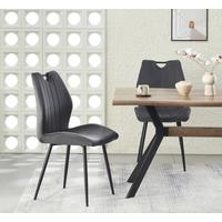 Set Stolov Christin, Antracit, 2 Kos - črna/antracit, Moderno, kovina/tekstil (52/75/58cm) - MID.YOU