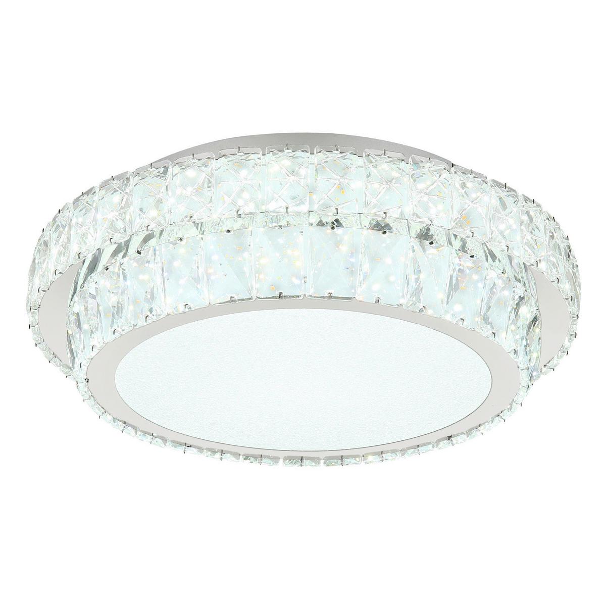 LED-Deckenleuchte Klara Chromfarben/Klar max. 38 Watt - Klar/Chromfarben, KONVENTIONELL, Glas/Kunststoff (40/15.5cm) - Globo