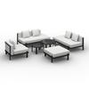 LOUNGEGARNITUR CHERRY - Hellgrau/Schwarz, MODERN, Kunststoff/Textil (265/73,5/265cm) - Bessagi Garden
