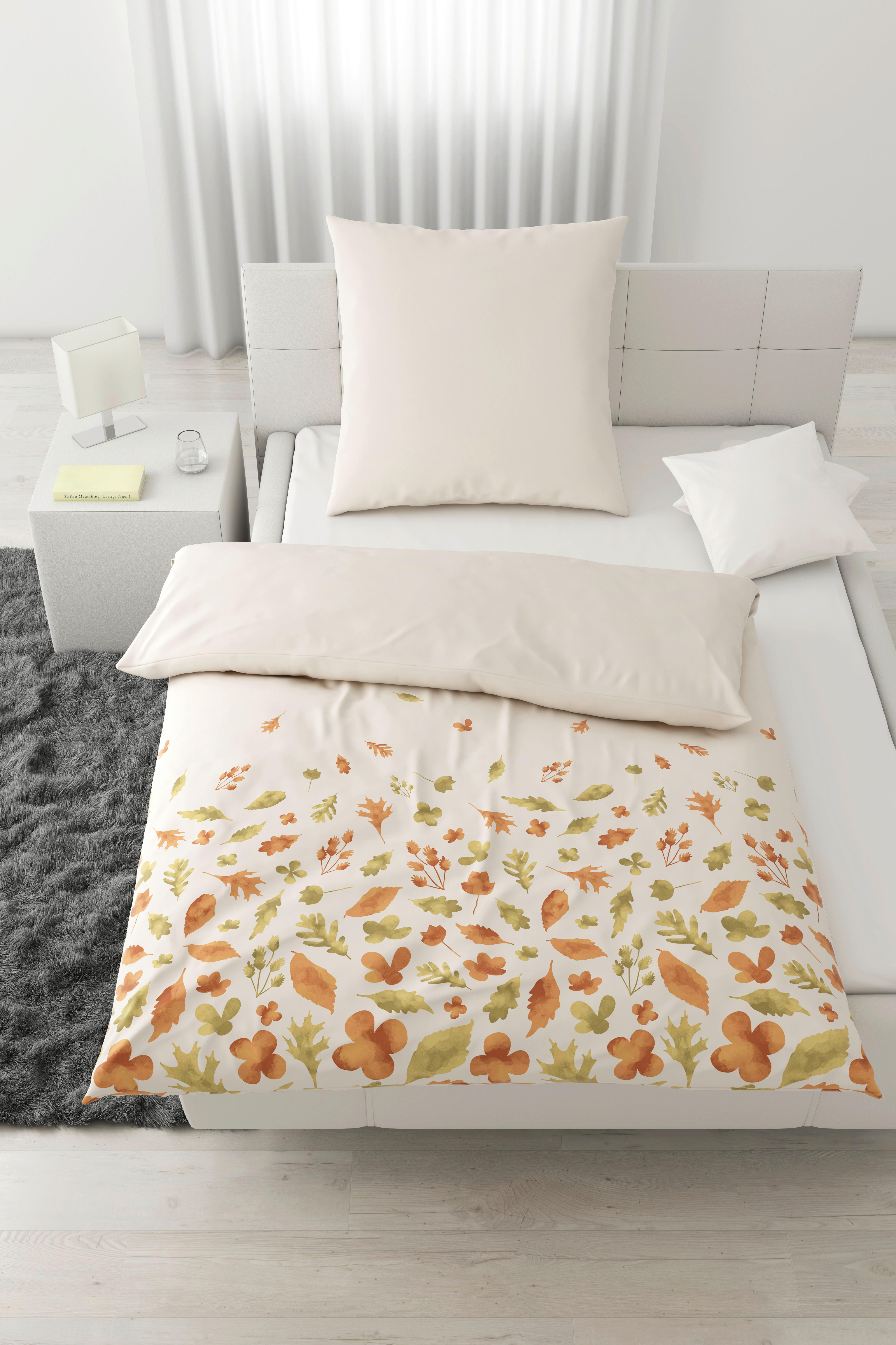 Bettwäsche Streublätter Weiß ca. 135x200cm - Weiß, MODERN, Textil (135/200cm) - Modern Living