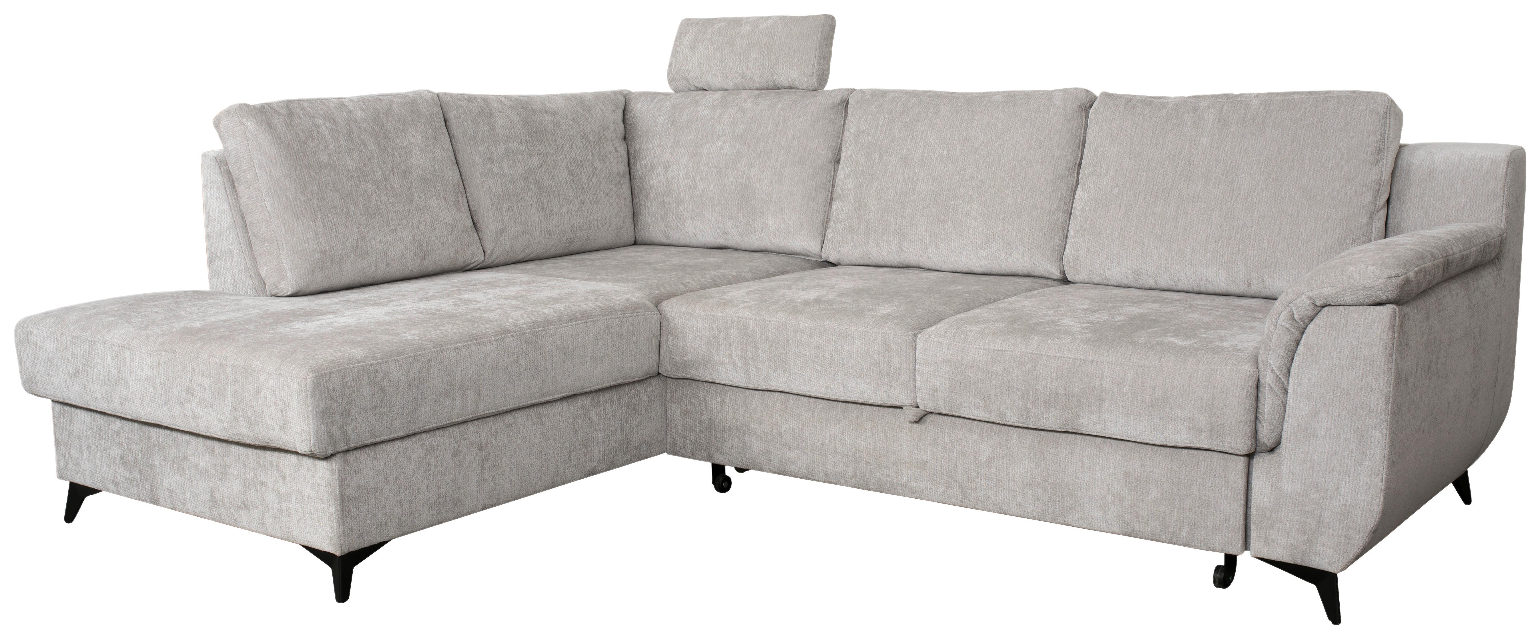 Sarokkanapé Salamina - világosszürke, Konventionell, faalapú anyag/textil (188/87/250cm)