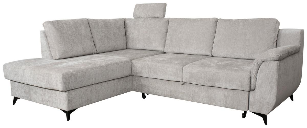 Sarokkanapé Salamina - világosszürke, Konventionell, faalapú anyag/textil (188/87/250cm)