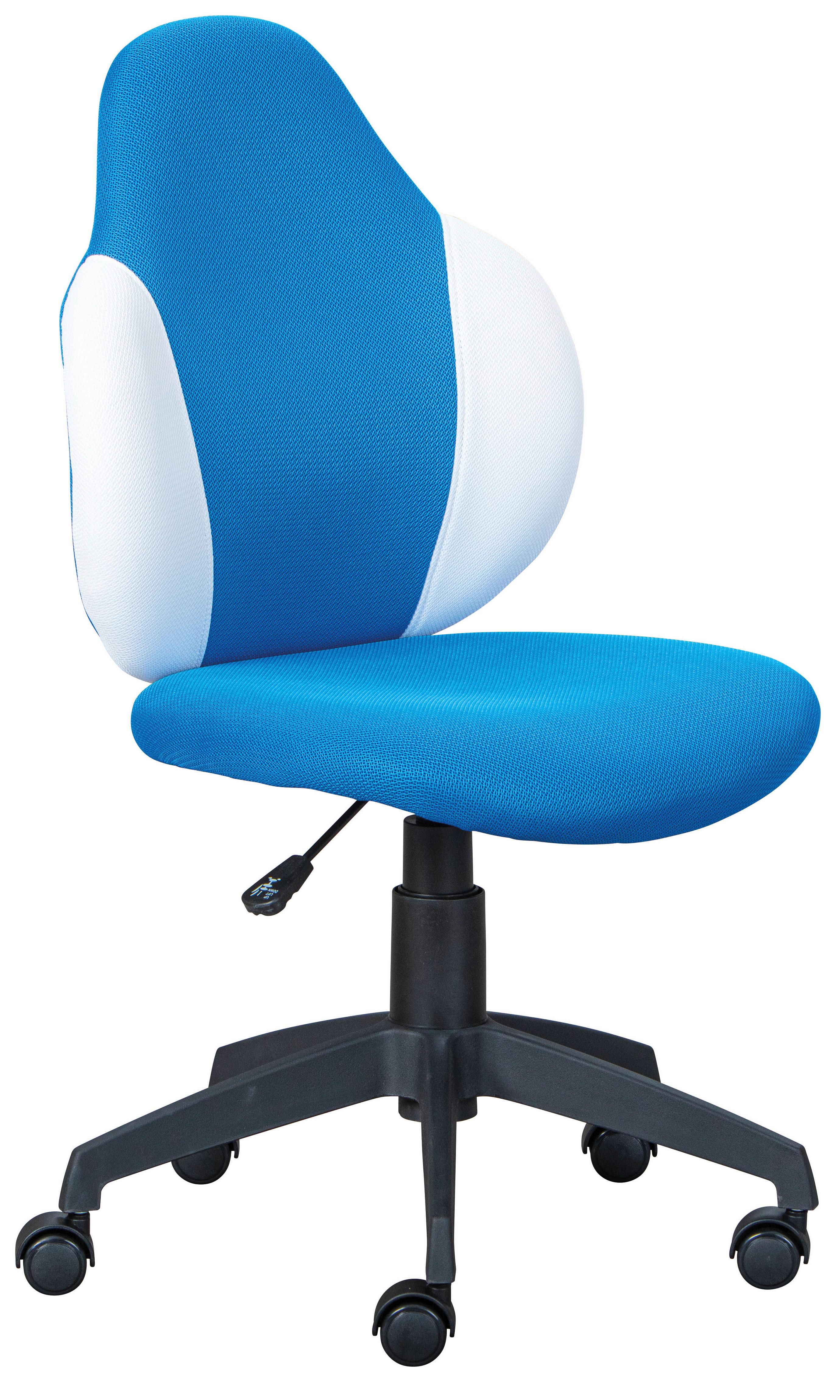 Jugenddrehstuhl Jessi Blau - Blau/Schwarz, Basics, Kunststoff/Textil (52/94(103)/56cm) - MID.YOU