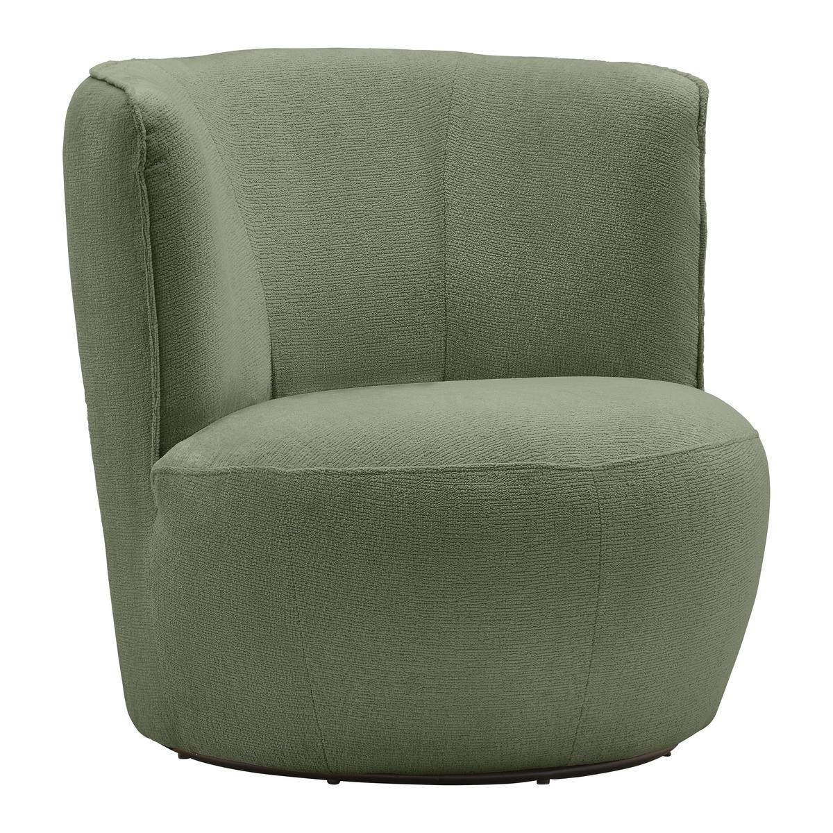 Sessel Jasima Grün drehbar - Schwarz/Grün, MODERN, Textil/Metall (77/81/85cm) - Premium Living