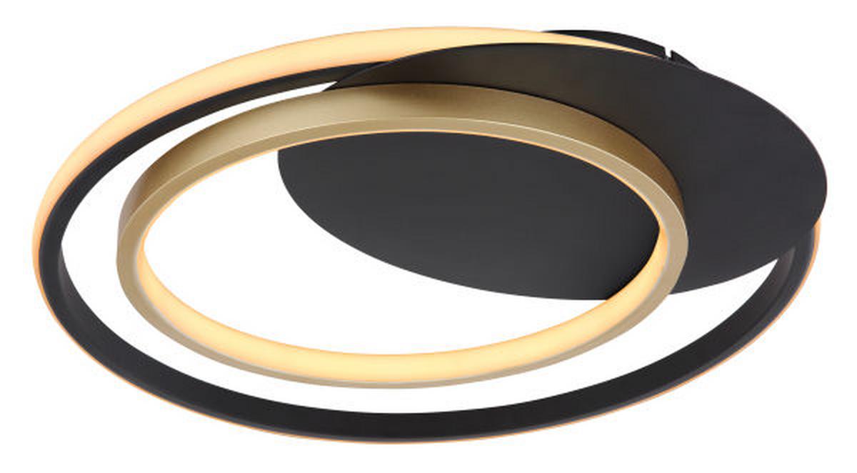 LED-DECKENLEUCHTE 48438-36 RODAN - Goldfarben/Opal, Trend, Kunststoff/Metall (48,5/46,5/6,1cm) - Globo