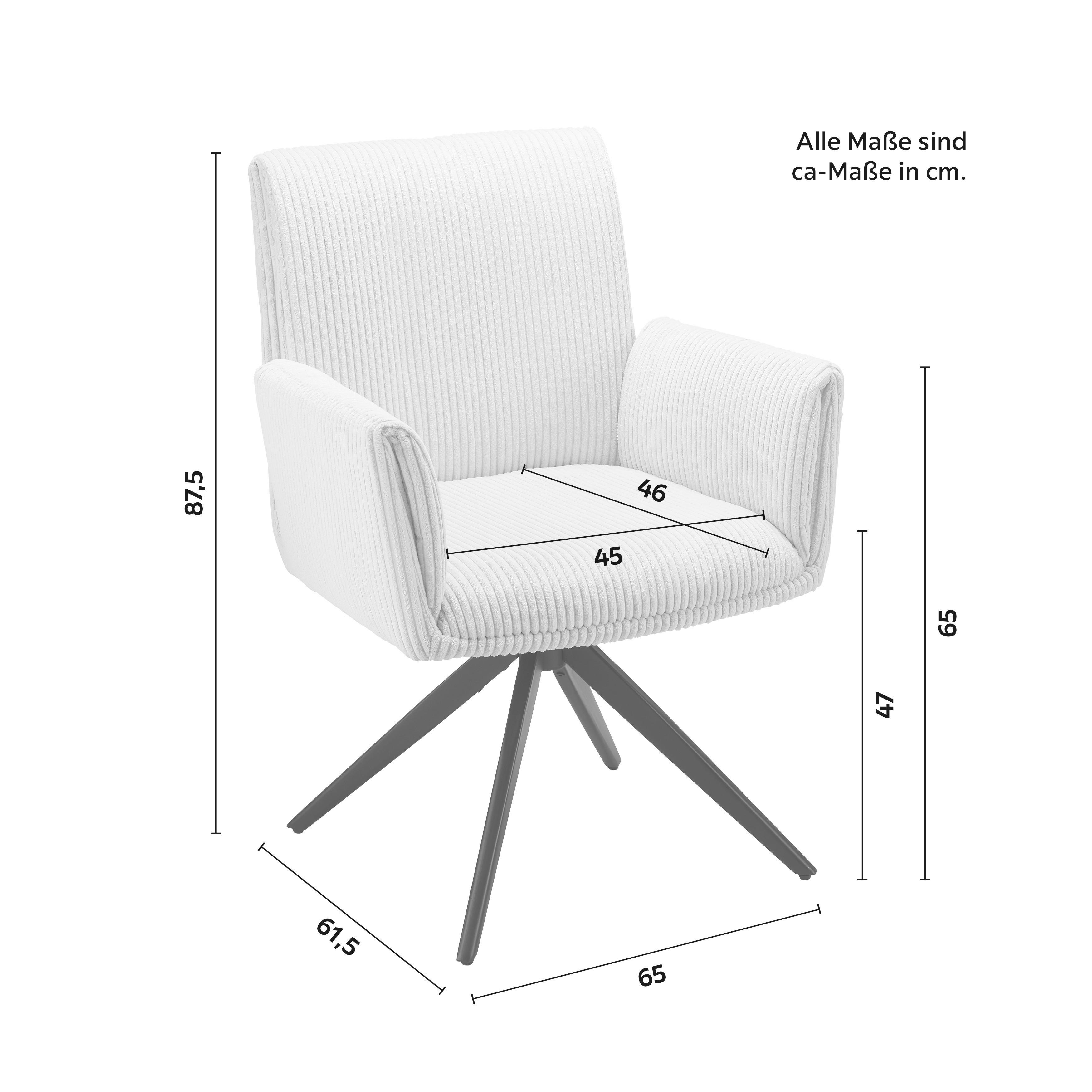 STOL MED ARMSTÖD ROSALIA - beige/svart, Modern, metall/trä (65/87,5/61,5cm) - Bessagi Home