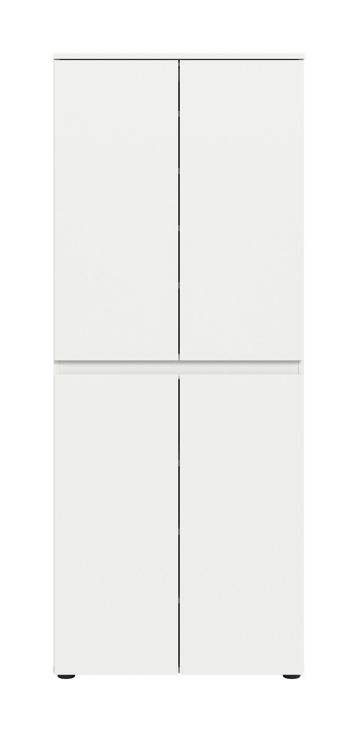 Garderobenschrank Scarpa Weiß - Schwarz/Weiß, Design, Holzwerkstoff/Kunststoff (70/175/37cm) - Livetastic