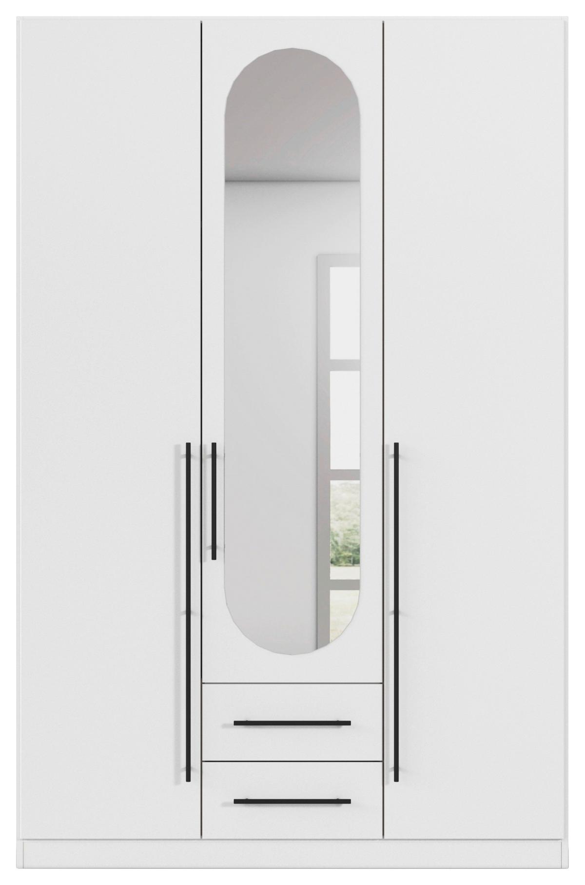 Dulap cu uși rotative VELORA - alb, Konventionell, material pe bază de lemn (136/210/54cm) - Mömax