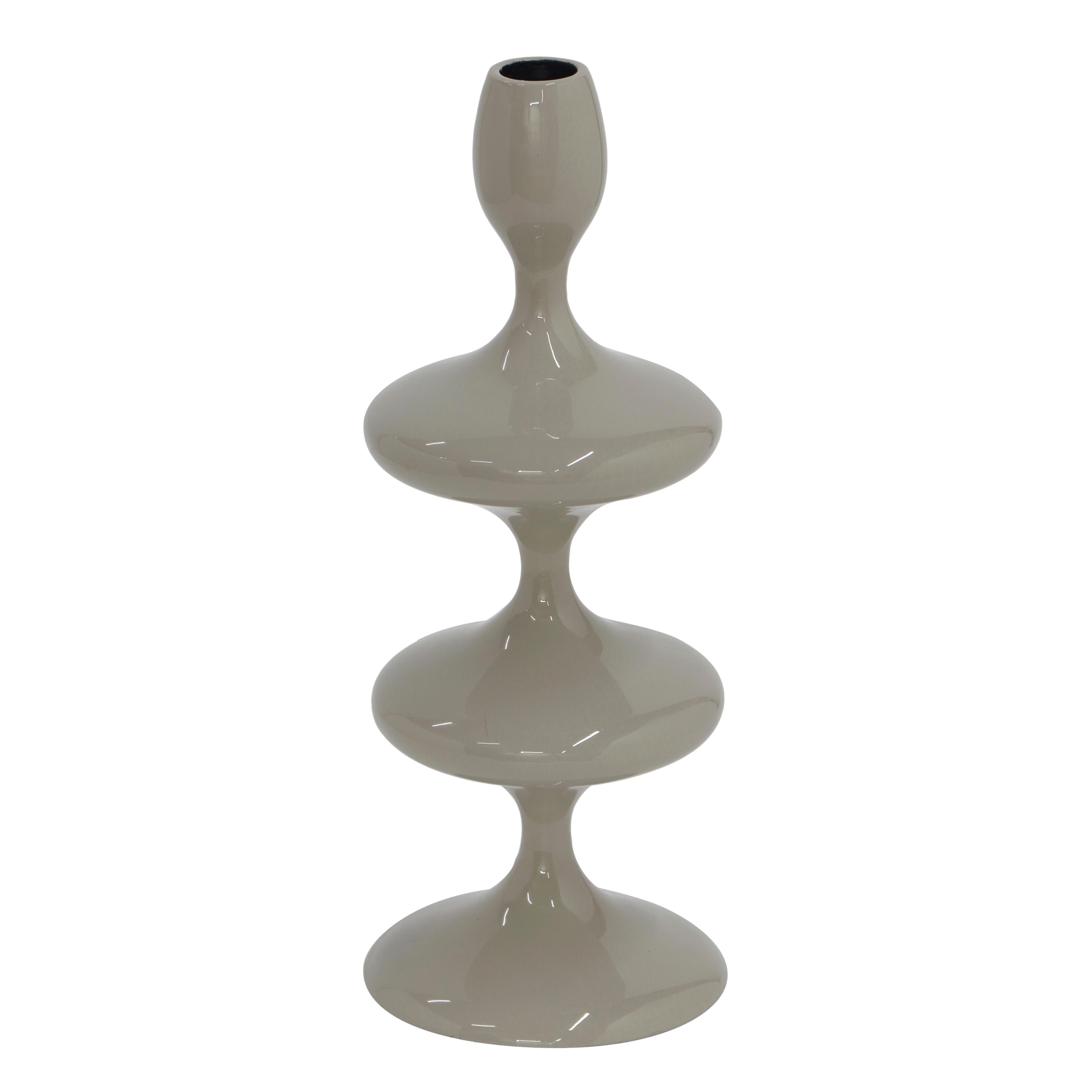 Stabkerzen Laureen Grau - Grau, Basics, Metall (11/28/11cm)