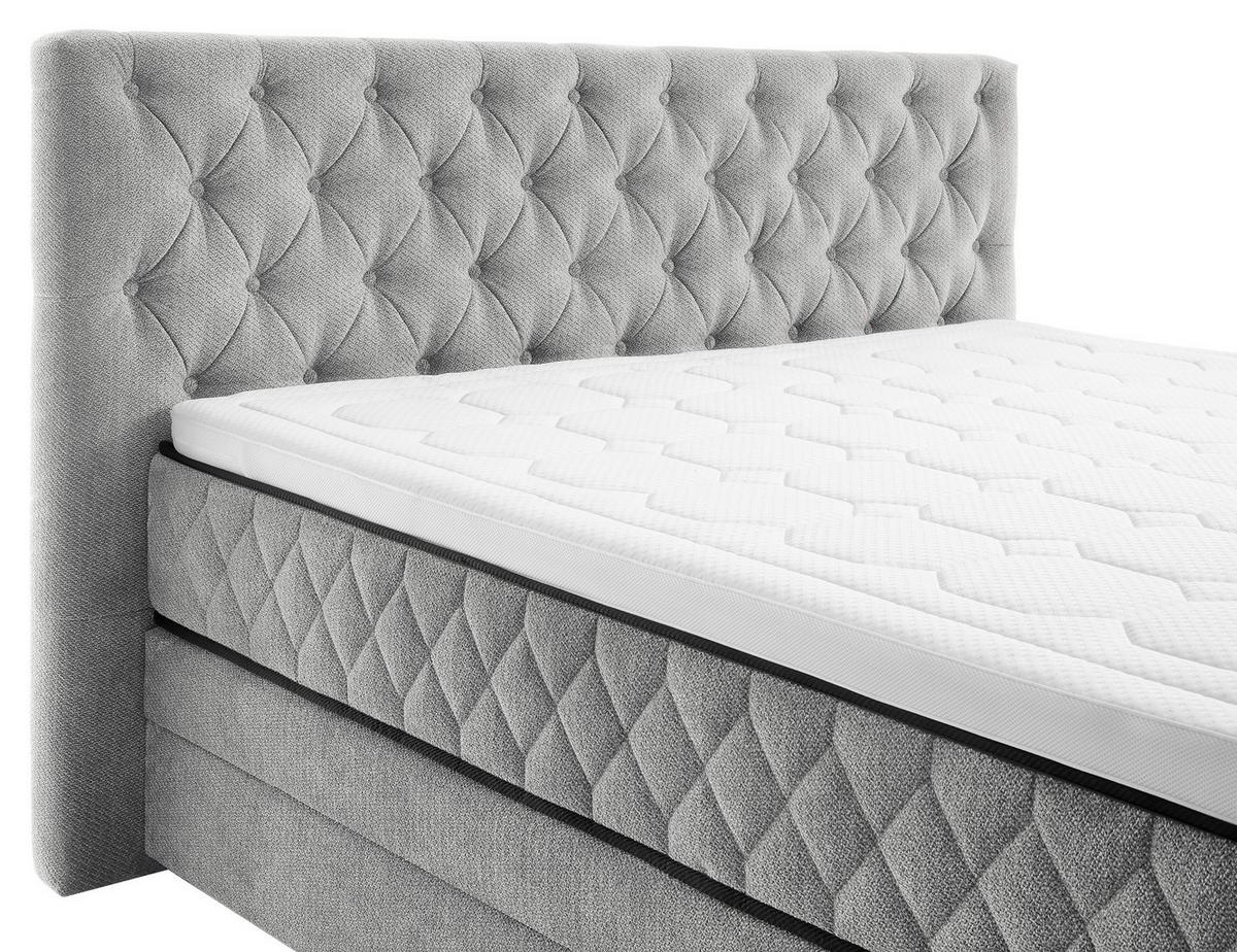 Boxspring Krevet Carmen - srebrne boje/tirkizna, Konvencionalno, drvni materijal/drvo (180/200cm) - Modern Living