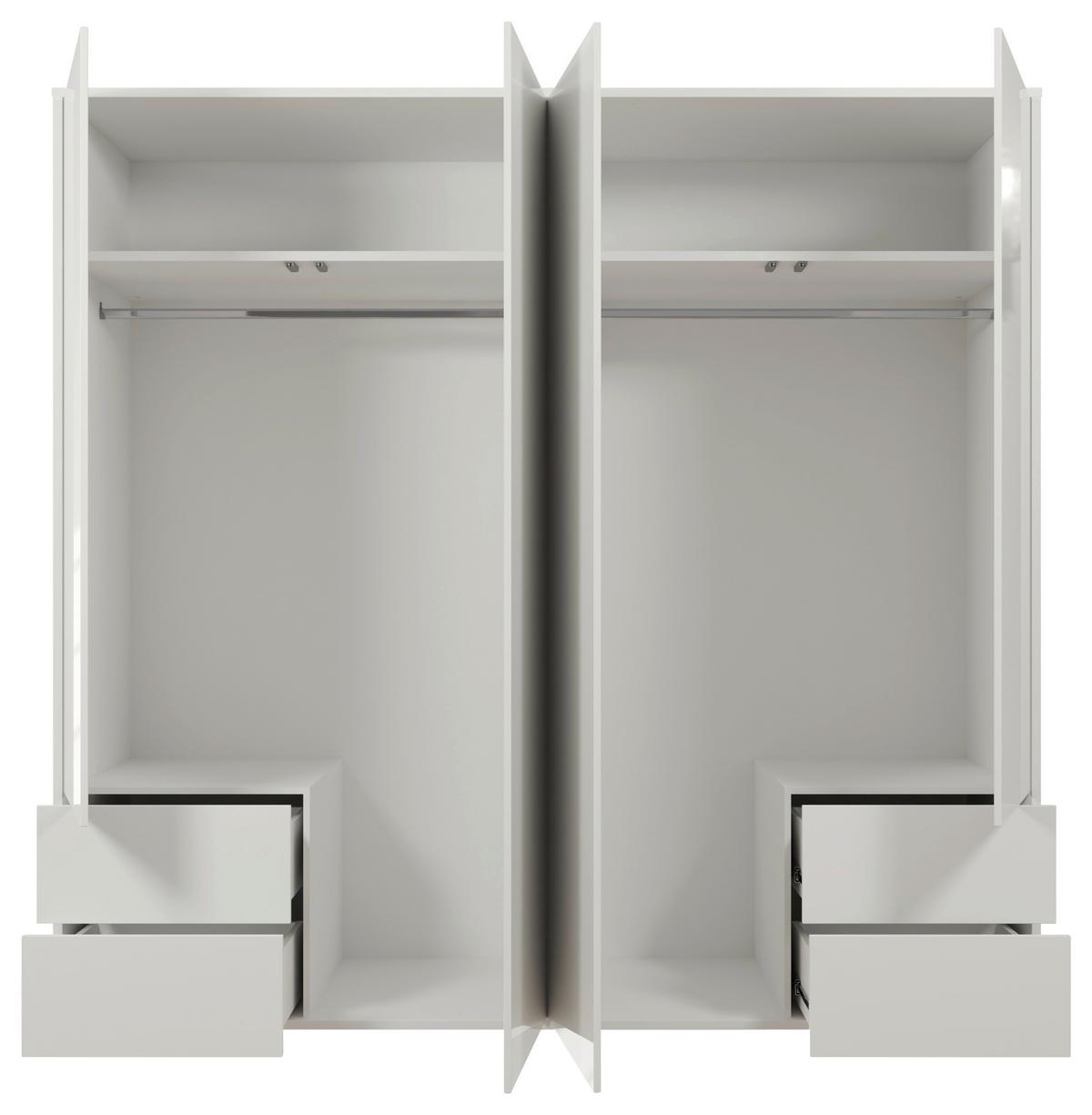 Omara S Klasičnimi Vrati Alice, Bela - bela/visoki sijaj, Trend, leseni material (224/214/60cm) - Carryhome
