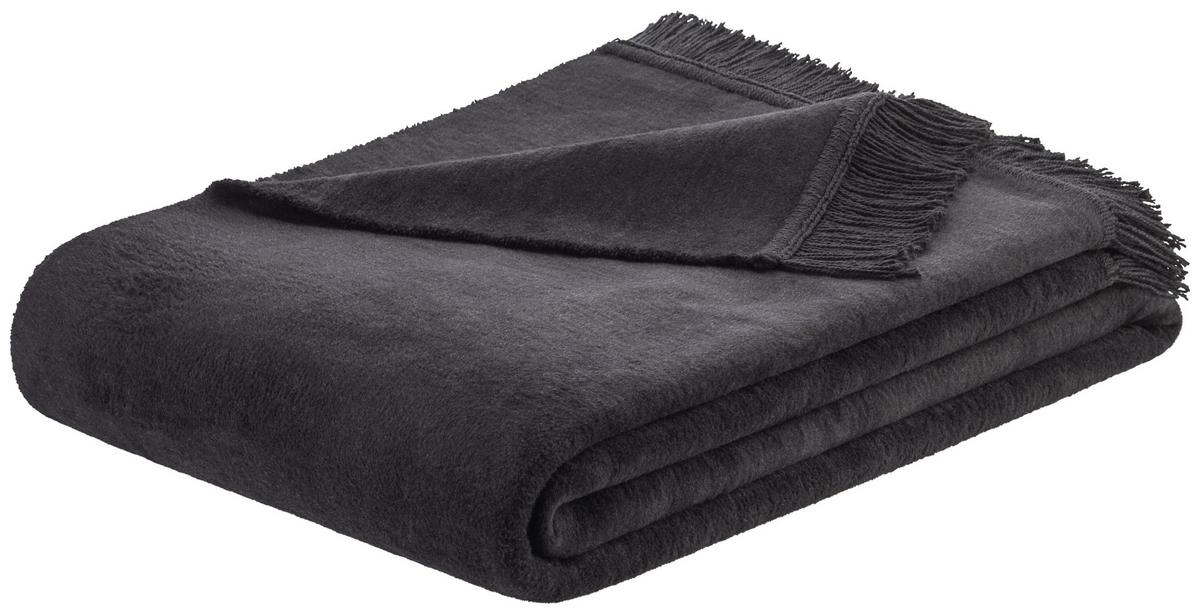 Decke El Sol in Schwarz ca.150x200cm - Schwarz, Textil (150/200cm) - Modern Living