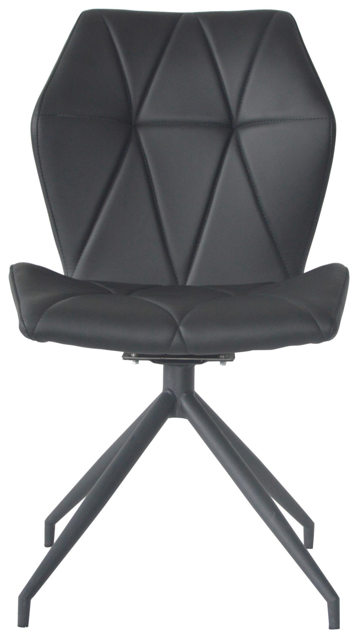 Stuhl-Set IMKE Schwarz, 360° drehbar - Schwarz, KONVENTIONELL, Textil/Metall (52/90,5/62cm) - MID.YOU