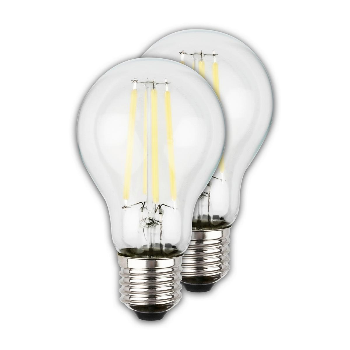 ŻARÓWKA LED 0551005 BULB A60 2ER SET - kolor srebrny, Basics, szkło (6/10.6cm)