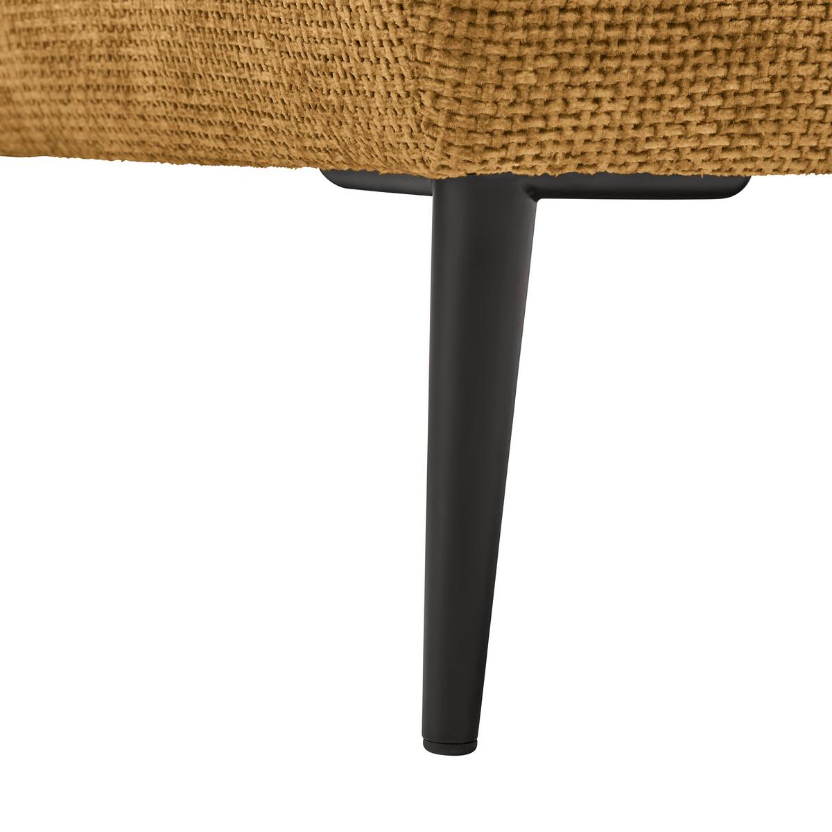 Ecksofa Custom Bernsteinfarben - Bernsteinfarben/Schwarz, MODERN, Textil/Metall (255/164cm) - Mömax