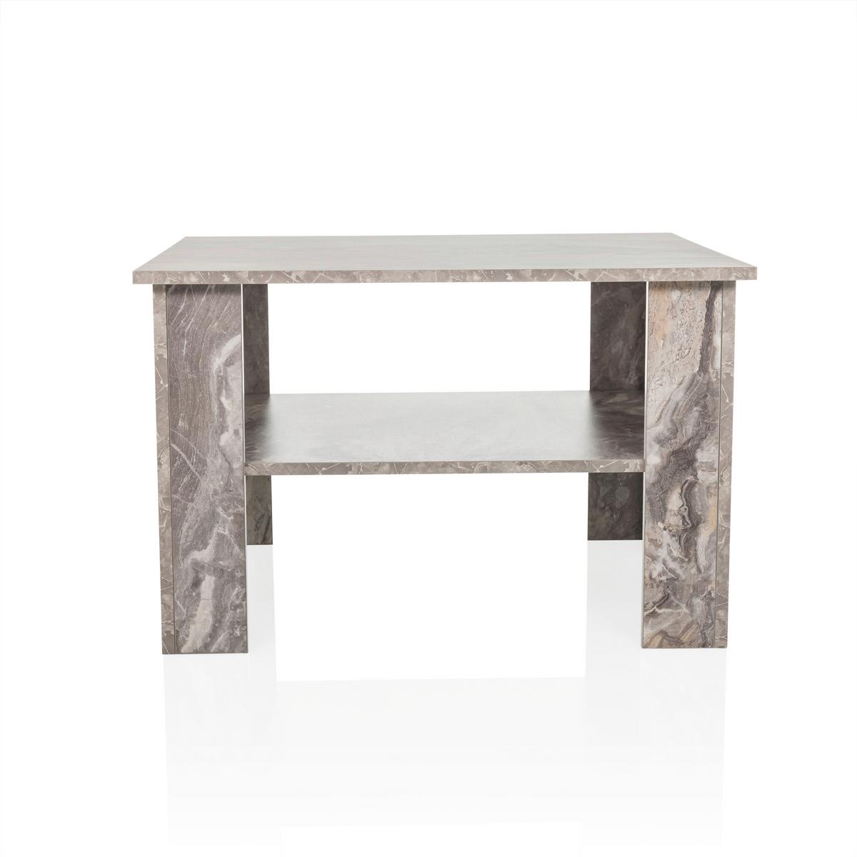 Klubska Miza Bismo, Siva - siva, Moderno, leseni material (70/70/45cm) - MID.YOU