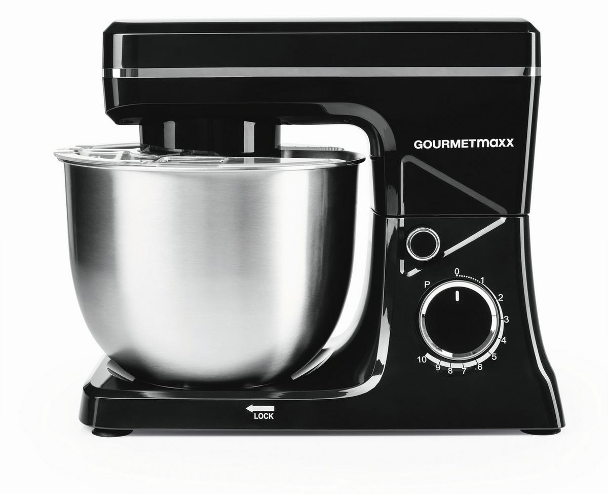 Küchenmaschine Gourmetmaxx Schwarz/Edelstahlf. max. 1500W - Edelstahlfarben/Schwarz, Basics, Kunststoff/Metall (36/22,5/39cm)