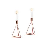Set Svečnikov Modern, Barva Bakra, 2 Kos - barve bakra, Basics, kovina (9,5/16,5cm) - Echtwerk