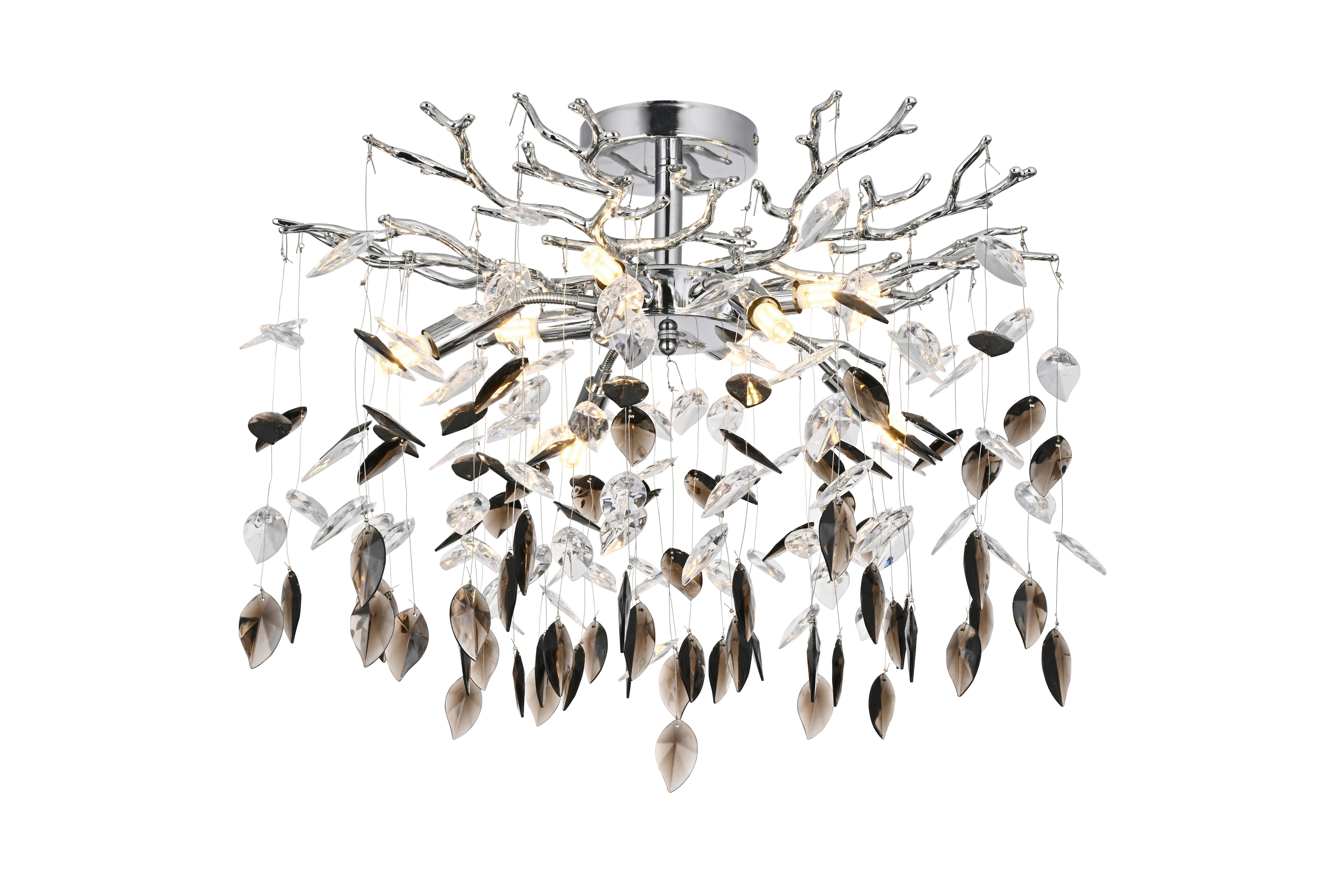 TAKLAMPA MONI - klar/kromfärg, Modern, metall/plast (60/60/46cm) - Mömax