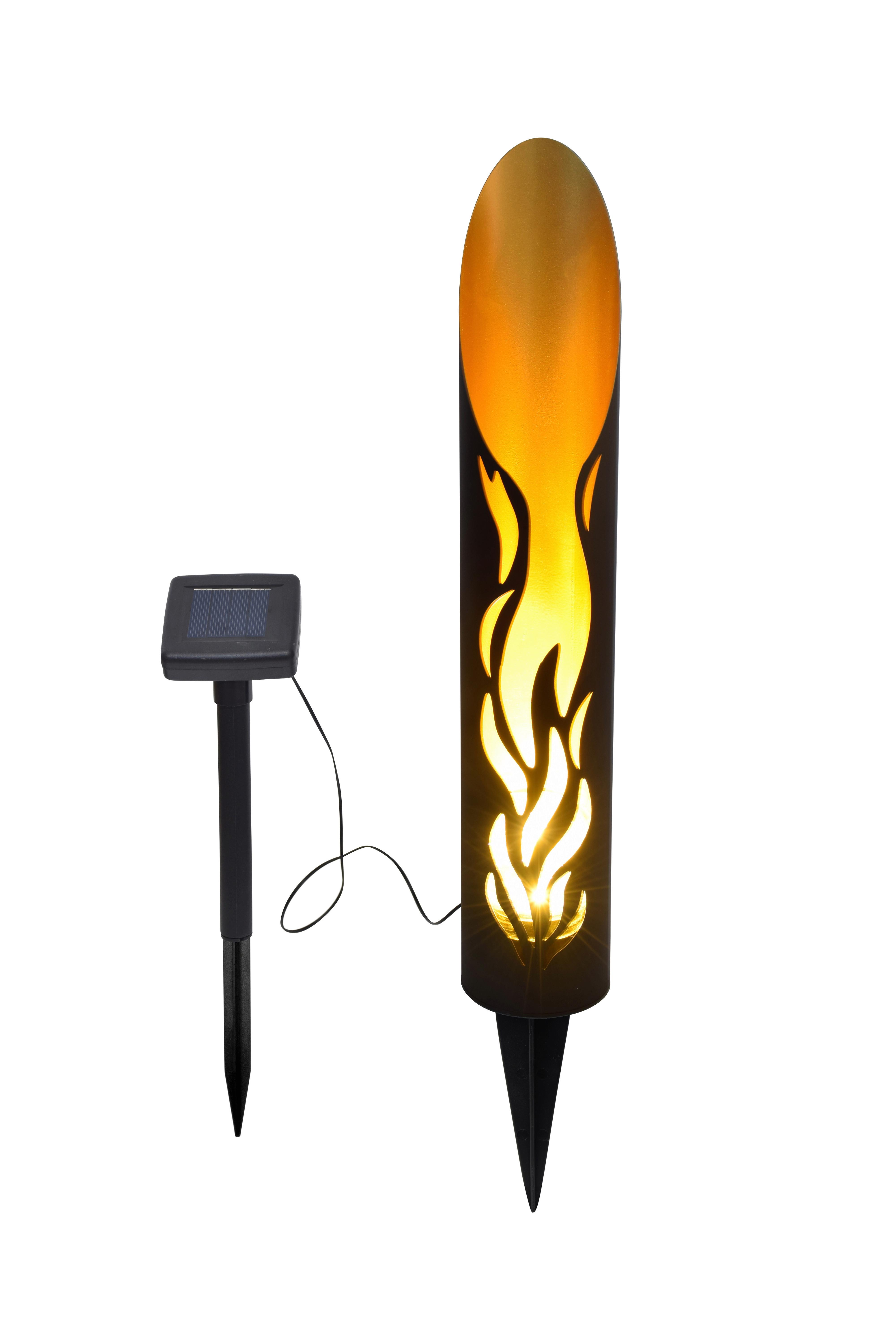 Solarleuchte Flako max. 0,06 Watt - Braun, MODERN, Glas/Kunststoff (9/9/49,5cm) - Modern Living