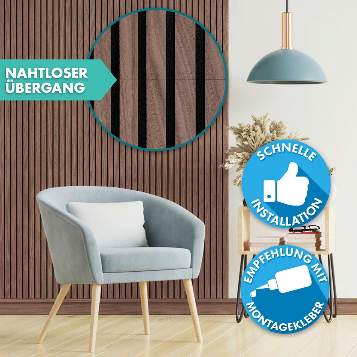Austikpaneel Walnussfarben - Walnussfarben, Basics, Holzwerkstoff (60/60cm) - Floordirekt