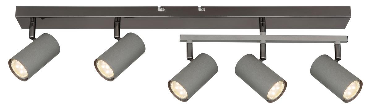 Strahler Robby Grau/Schwarzchrom max. 35 Watt - Schwarzchrom/Grau, Design, Metall (70/35/17cm) - Globo