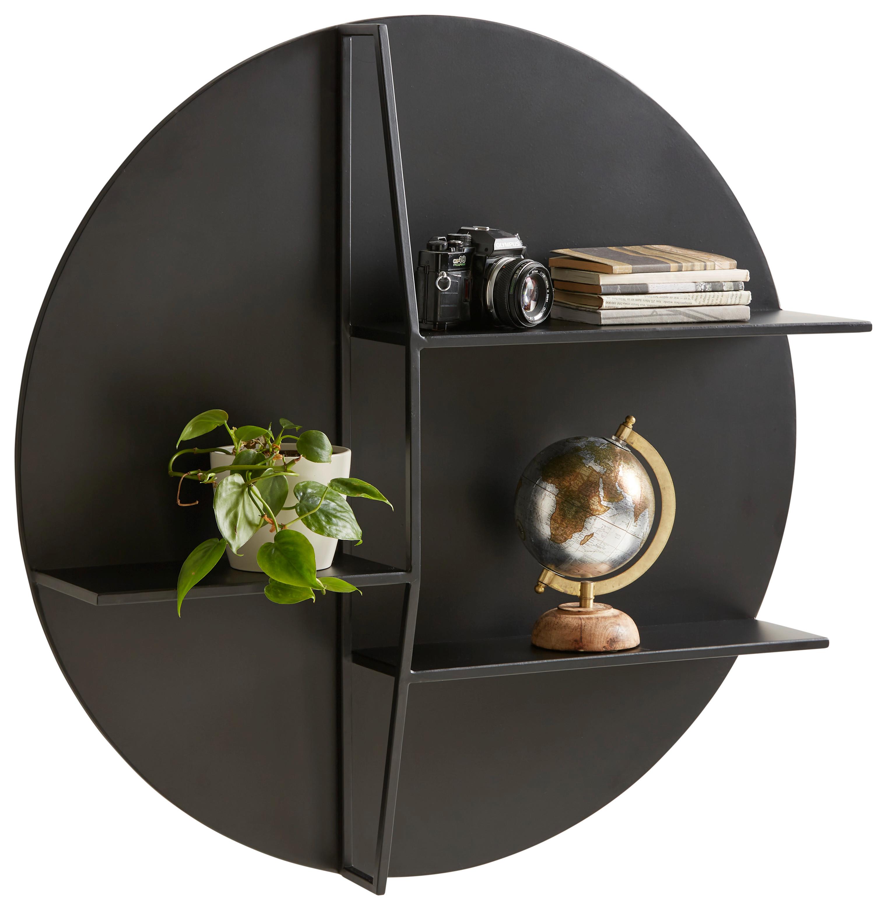 Stenski Regal Felix Trend- - črna, Moderno, kovina (78/17/78cm) - Premium Living