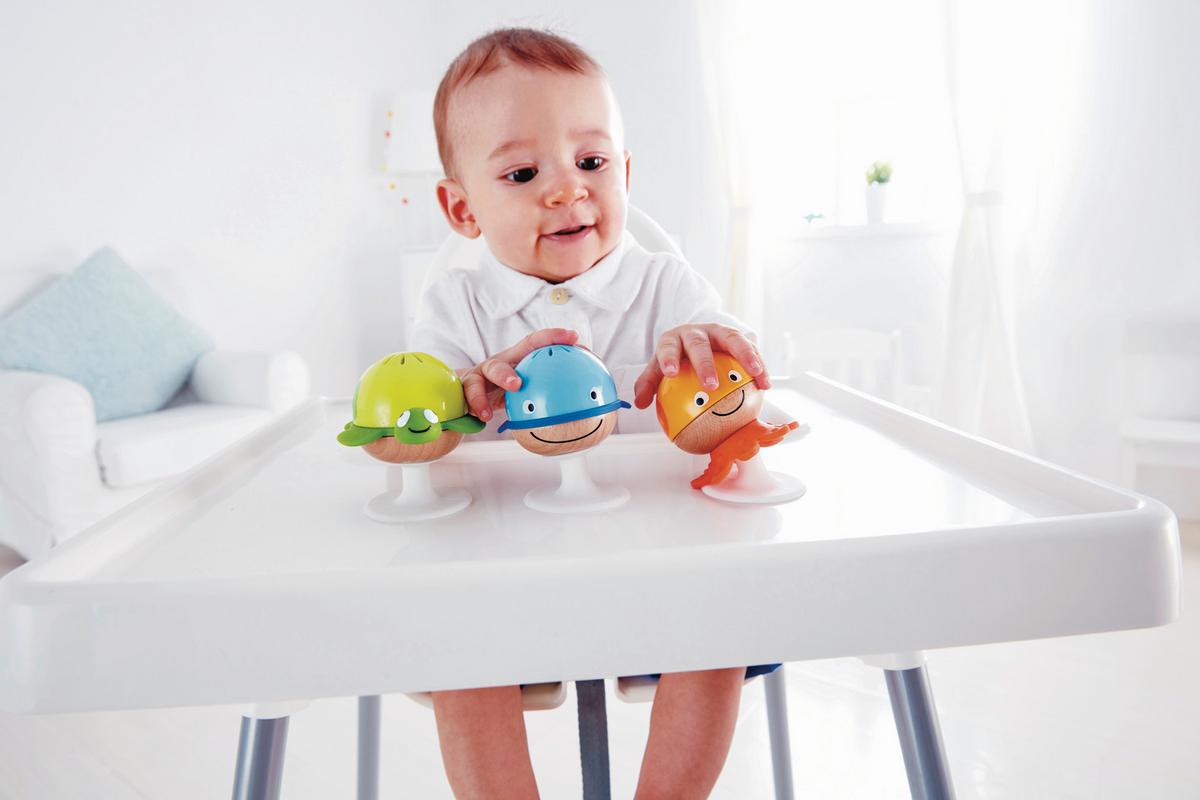 Csörgő Szett 3 Részes Hape - Basics, műanyag/fa (6,9/7,8/7,9cm) - Hape
