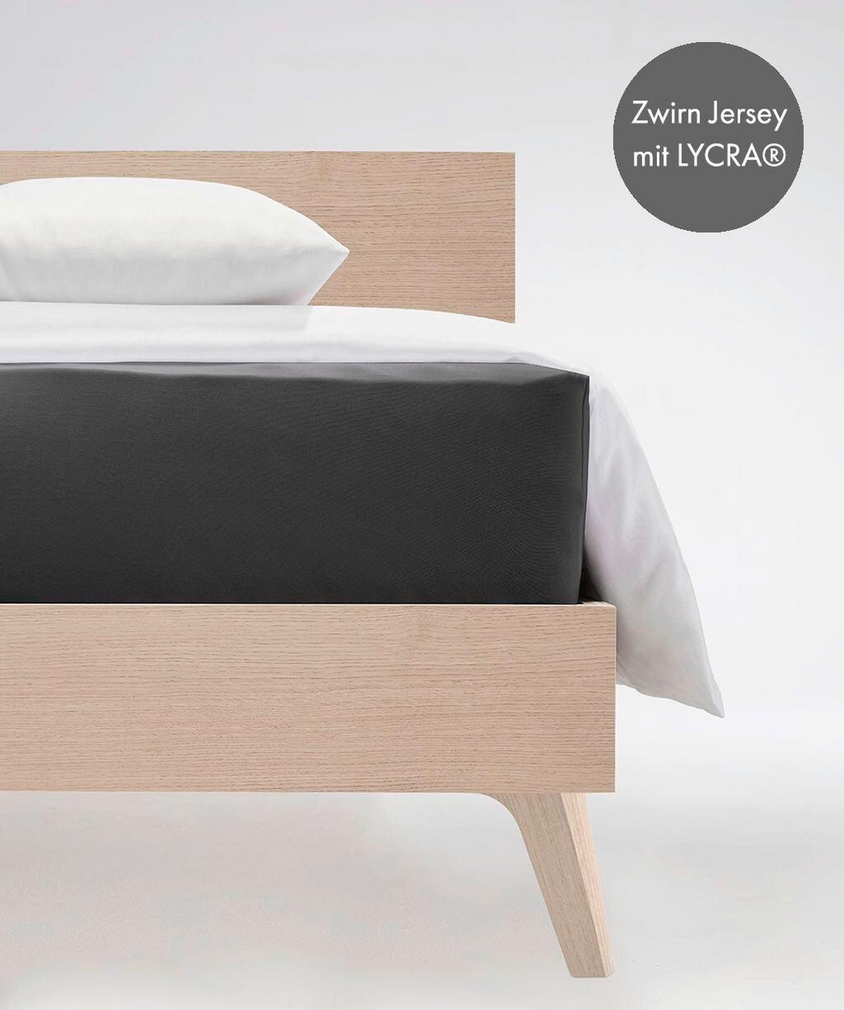 Boxspring-fixleintuch Q 4000 92 - Anthrazit, Basics, Textil (140-160/200-210cm) - Fleuresse