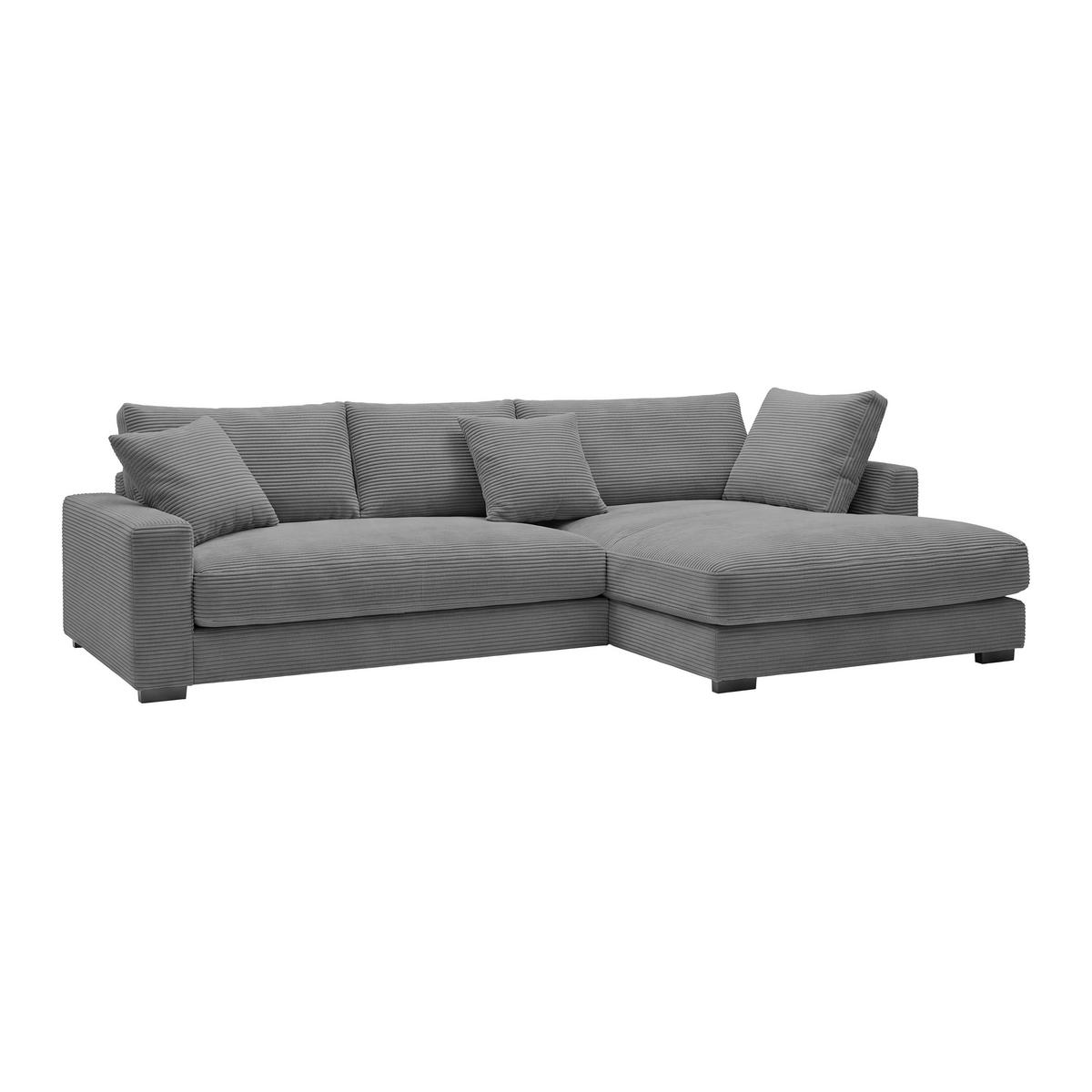 Ecksofa Pedro Grau - Schwarz/Grau, MODERN, Kunststoff/Textil (300/190cm) - Mömax